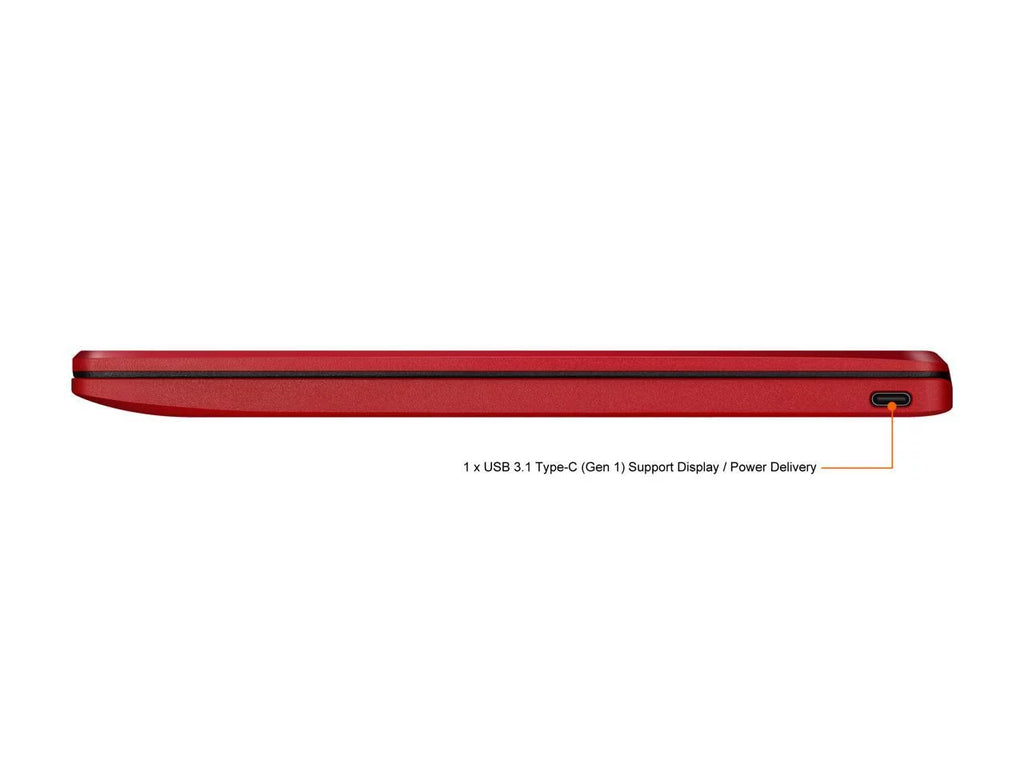 Chromebook Laptop in Red, 12,  Celeron, 32GB Flash Storage, 4GB RAM, C223NA-DH02-RD
