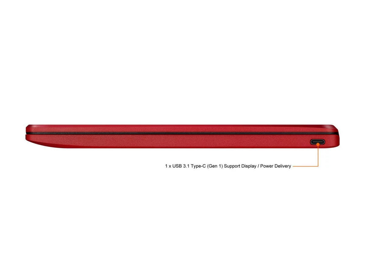 Chromebook Laptop in Red, 12,  Celeron, 32GB Flash Storage, 4GB RAM, C223NA-DH02-RD