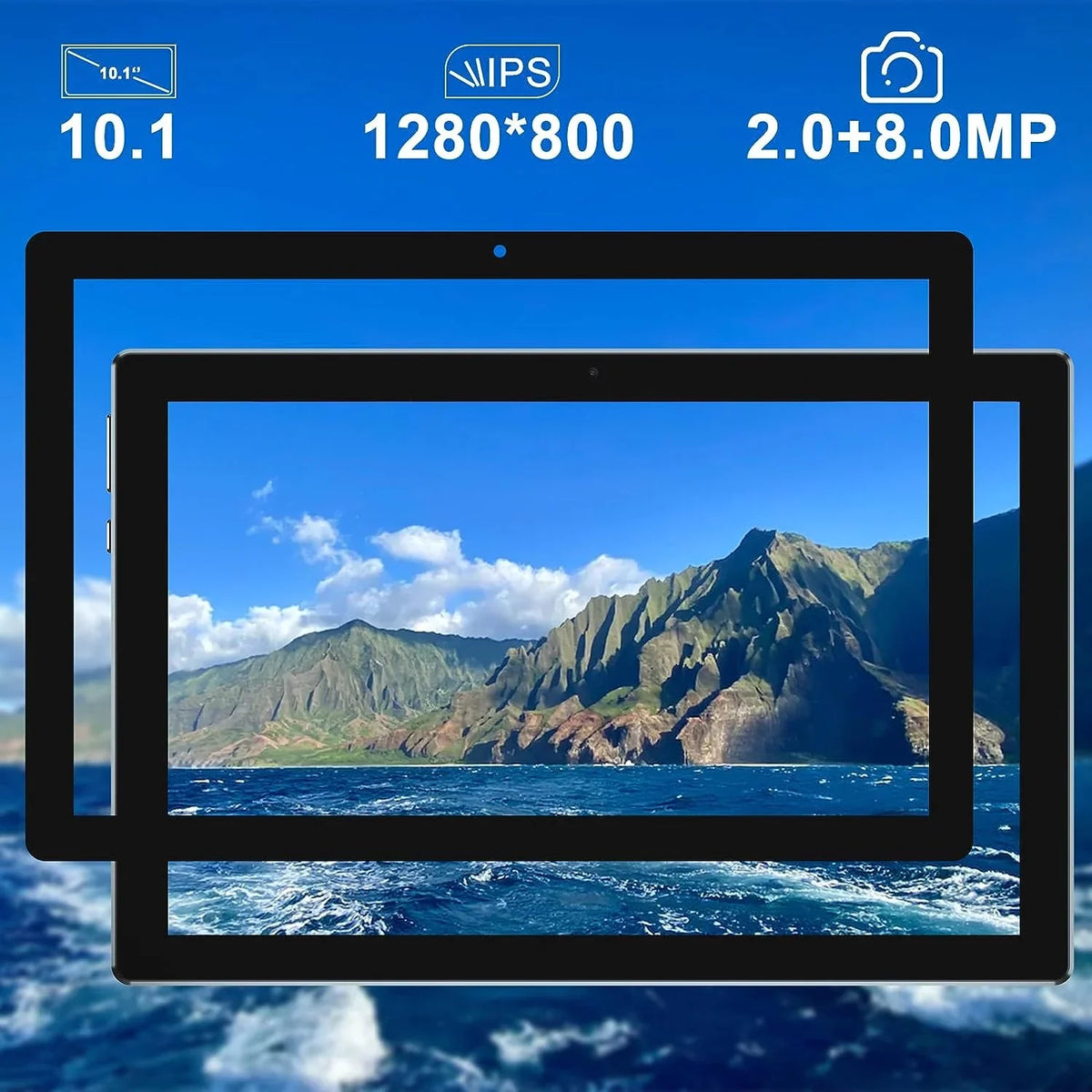 10 Inch Android 11 Tablet PC, 6GB RAM 128GB ROM/1TB Expandable Computer Tablets, BT 5G Wi-Fi 6 Quad Core Tableta, IPS HD Touch Screen, 8MP Camera, Google GMS Certified Tablets with Leather Case(Black)