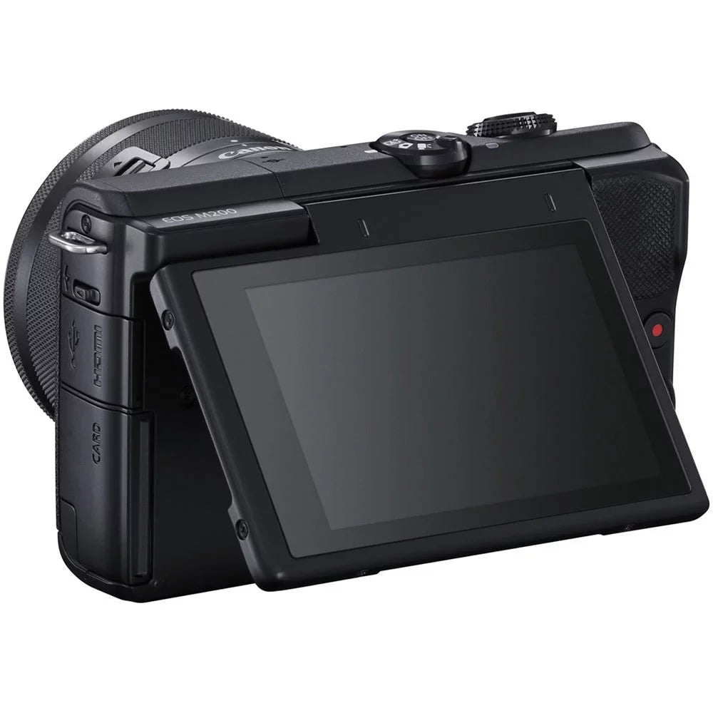 EOS M200 Mirrorless Digital Camera with 15-45mm Lens (Black) - Essential 64GB Bundle