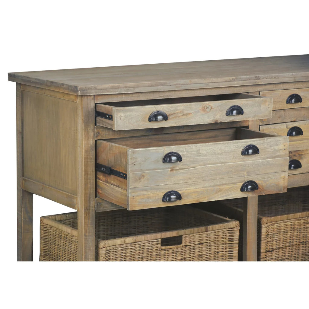 Cottage Double Bay Sideboard - Driftwood Brown. Sunset Trading CC-TAB228S-DW 61 in