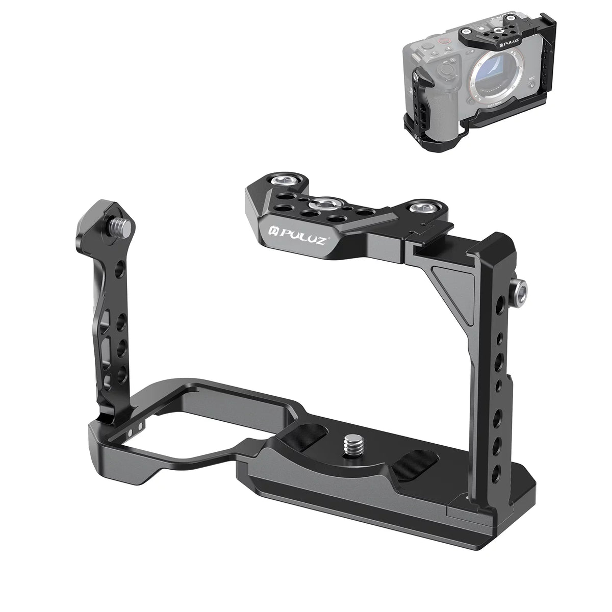 For  ILME-FX30 / FX3 PULUZ Metal Camera Cage Stabilizer Rig with NOTA Slider(Black)