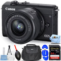 EOS M200 Mirrorless Digital Camera with 15-45mm Lens (Black) - Essential 64GB Bundle
