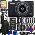 EOS M200 Digital Camera with 15-45mm Lens (Black) - 20PC Accessory Bundle